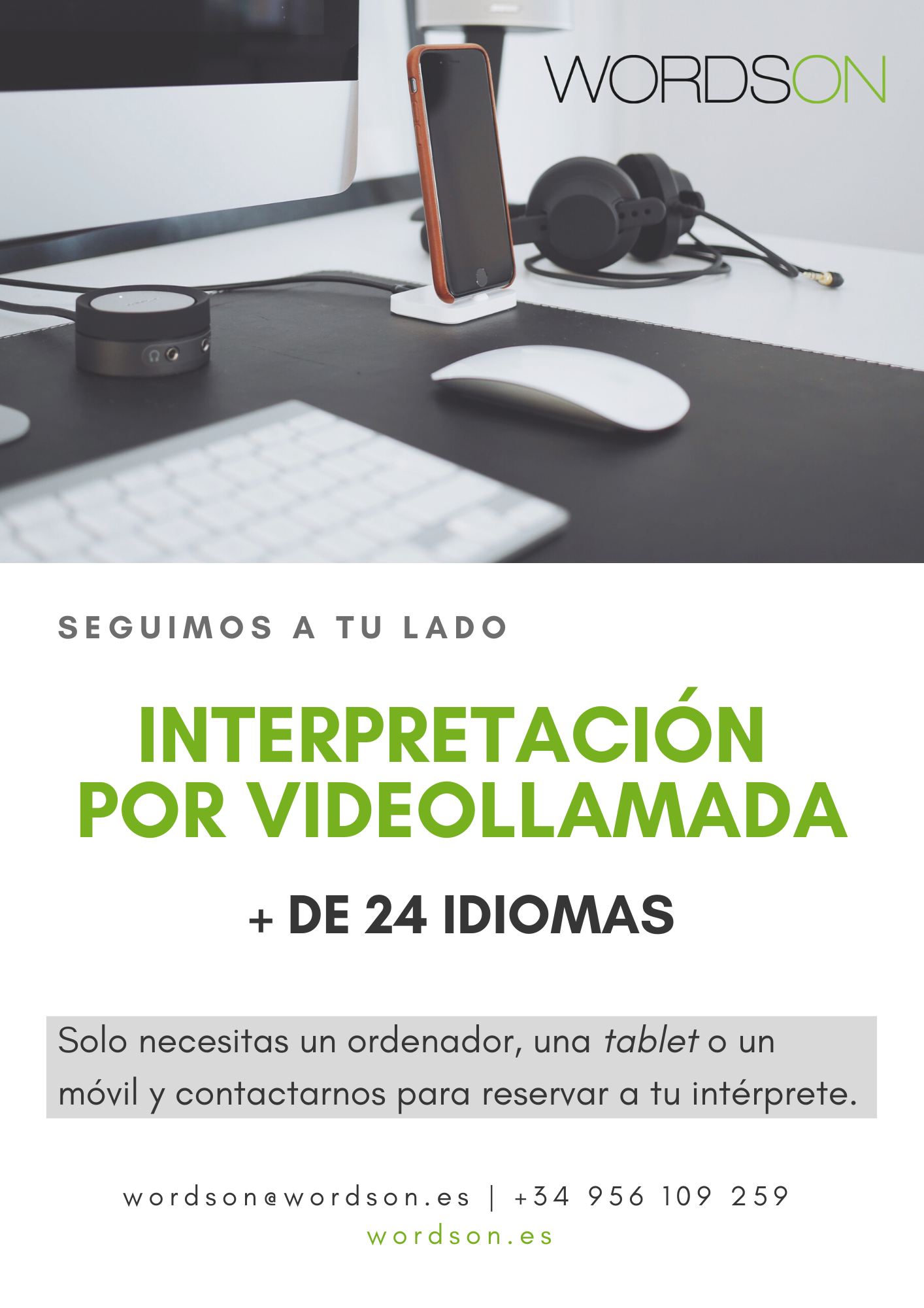 Interpretación por videollamada. + 24 idiomas